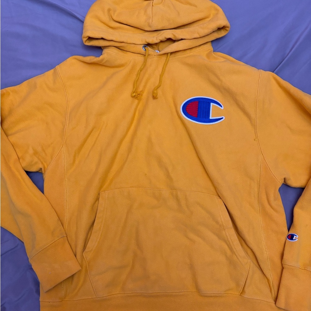 Champion Mustard Hoodie with Logo